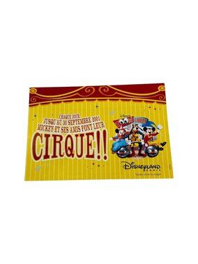 Paris Disneyland  Circus Cirque Flyer Paris France 2001 Mickey and His Friends